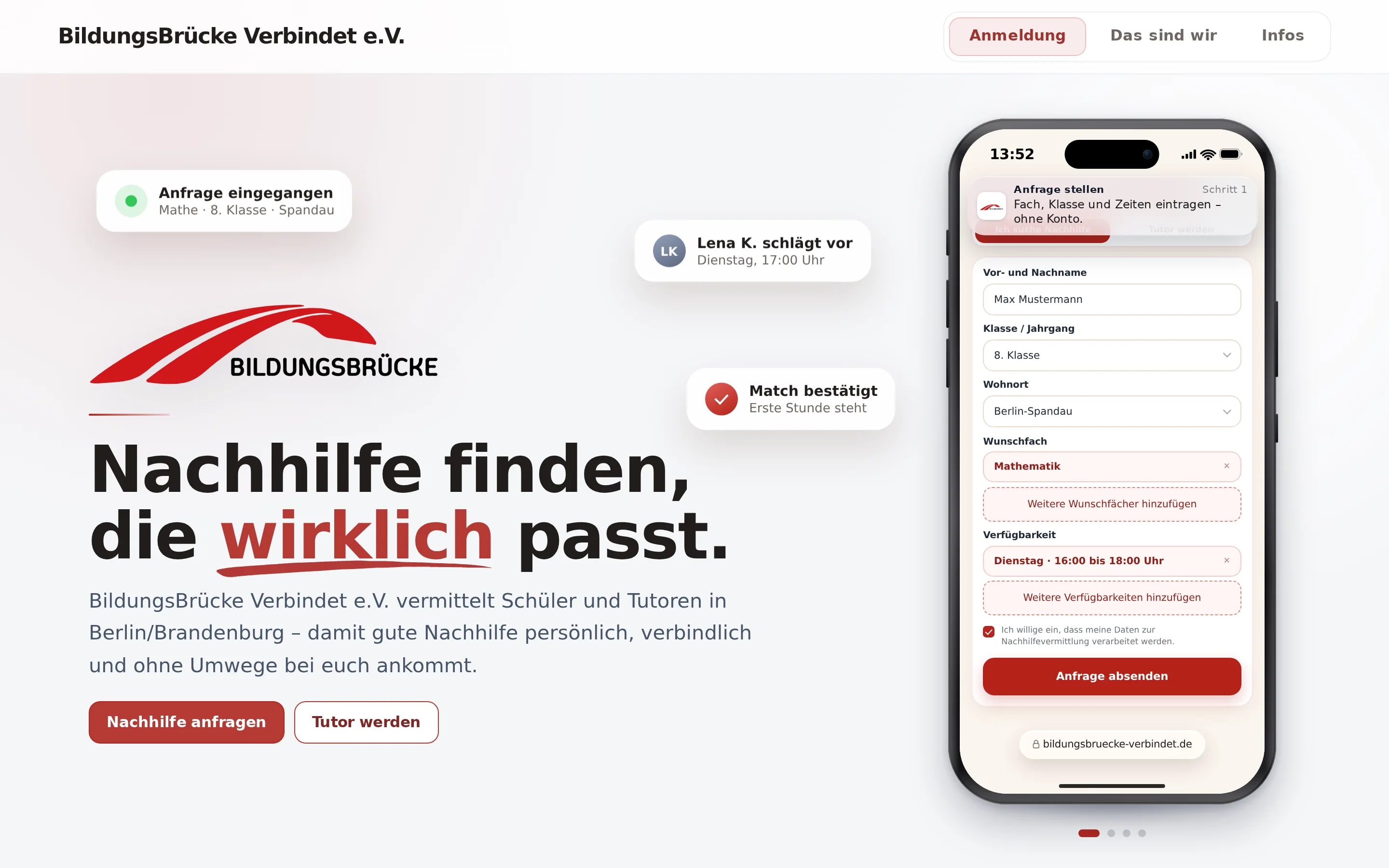 Startseite von BildungsBrücke Verbindet e.V.